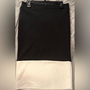 Black and Cream Pencil Skirt